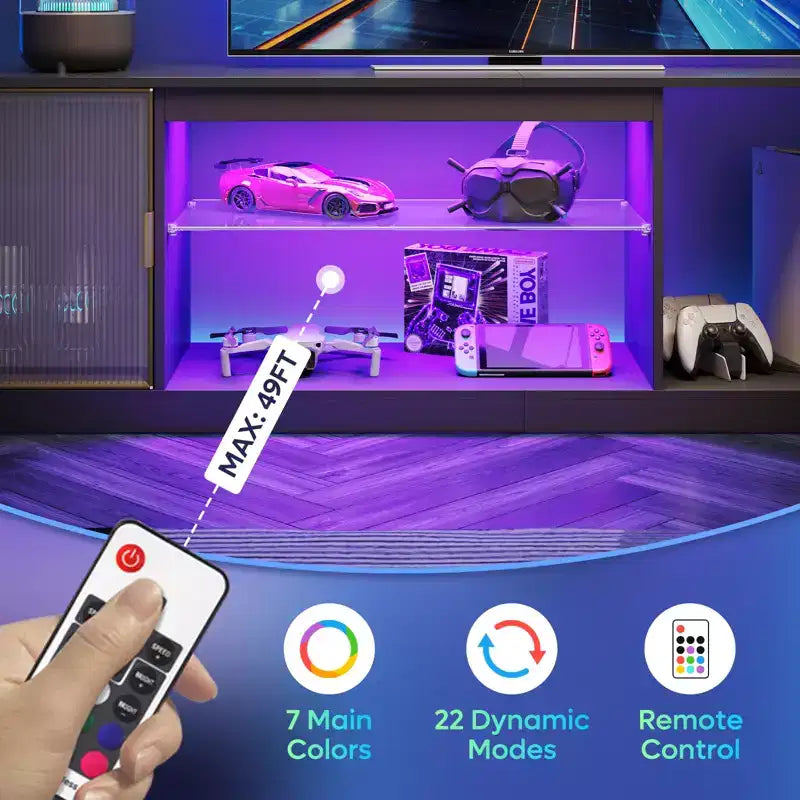 Mobile TV a LED per TV fino a 75 pollici, Centro di Intrattenimento con Cassetto e Ripiani Portaoggetti