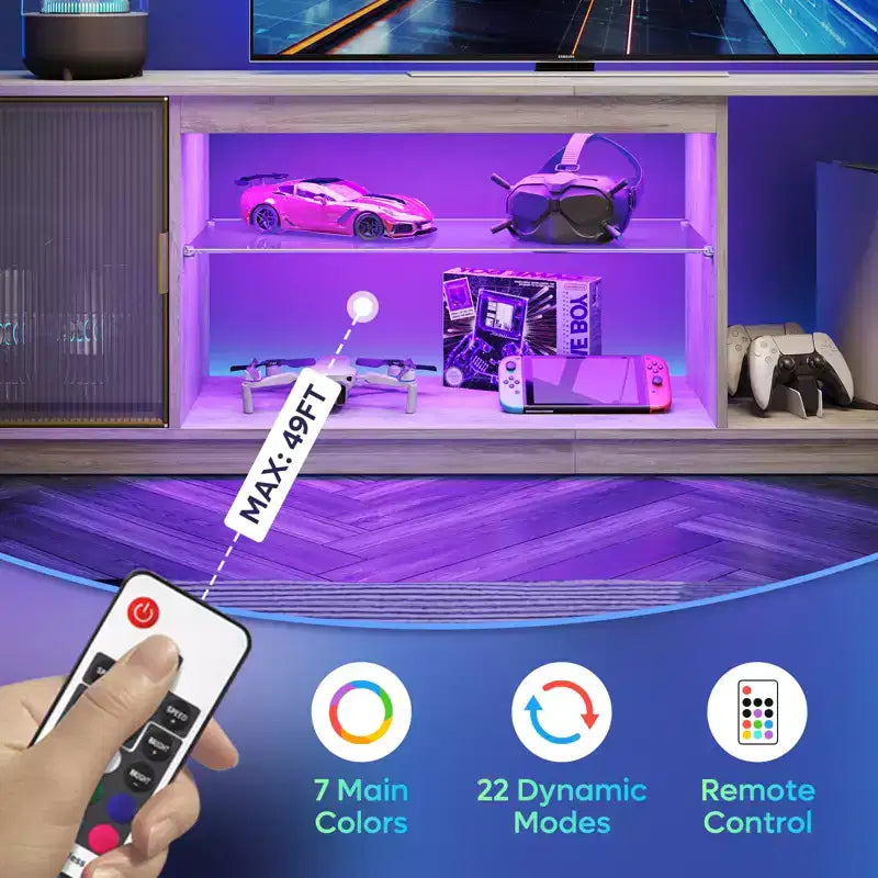 Mobile TV a LED per TV fino a 75 pollici, Centro di Intrattenimento con Cassetto e Ripiani Portaoggetti
