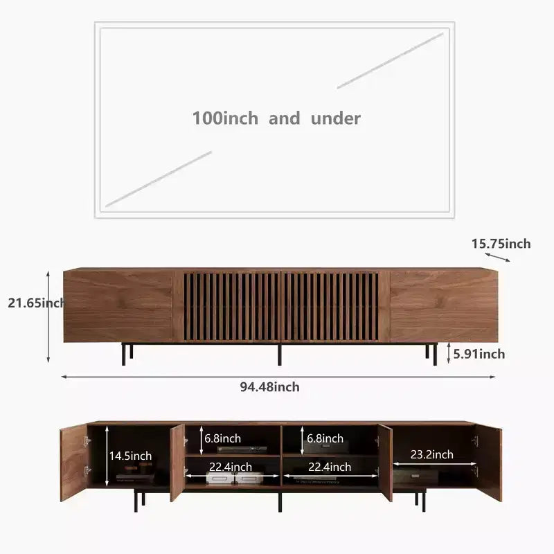 Mobile TV in stile Mid-Century Modern 94.48 Noce Mobile TV
