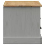 Mobile TV in Legno Massello di Pino - Supporto TV Grigio con Cassetto, Dettagli in Metallo, 106x40x40 cm, Ideale per Soggiorno e Camera da Letto