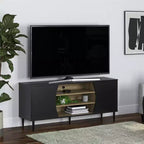 Consolle multimediale per TV fino a 65 pollici, nero e naturale