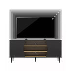 Consolle multimediale per TV fino a 65 pollici, nero e naturale