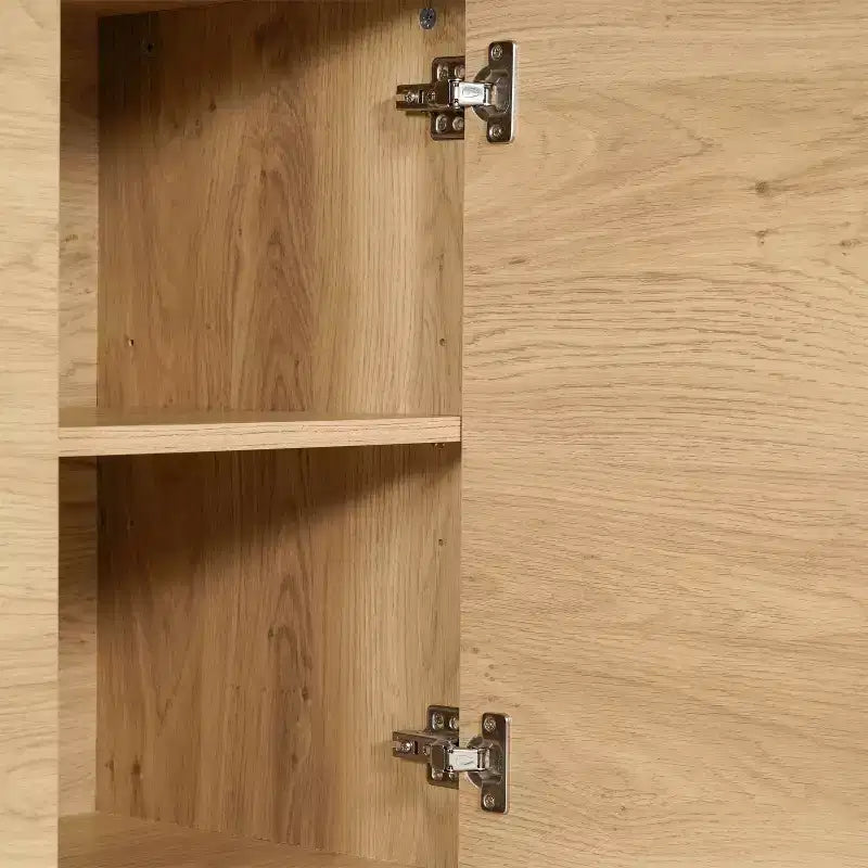 Madia a Quattro Ante, Mobile Porta TV con Ripiani, Design Moderno di Metà Secolo