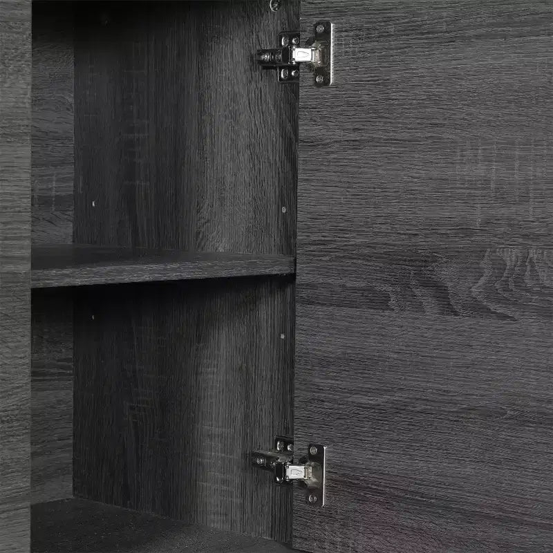 Madia a Quattro Ante, Mobile Porta TV con Ripiani, Design Moderno di Metà Secolo