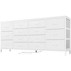 Cassettiera a 14 cassetti Porta TV con Presa di Corrente, Mobile TV in Tessuto da 63 Pollici per TV da 65-75 Pollici, Contenitore per Camera da Letto e Soggiorno