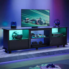 Mobile TV da 70 pollici con luci a LED, centro di intrattenimento per TV fino a 75 pollici, mobile consolle TV con cassetti e ripiani regolabili