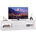 Mobile TV Nero Lucido per TV fino a 65 pollici, Centro Intrattenimento a LED, Moderno Mobile TV con Cassetti Contenitore