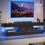Mobile TV Nero Lucido per TV fino a 65 pollici, Centro Intrattenimento a LED, Moderno Mobile TV con Cassetti Contenitore