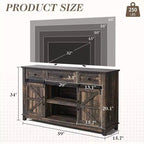 Mobile porta TV rustico a credenza con anta scorrevole e cassetto, 150 cm, per TV fino a 65 pollici