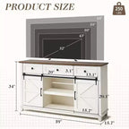 Mobile porta TV rustico a credenza con anta scorrevole e cassetto, 150 cm, per TV fino a 65 pollici