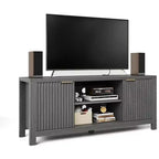 Tv Stand for 65'' Entertainment Center with Cabinets Open Shelves Media Console Table