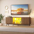 Mobile TV da 65'', centro d'intrattenimento con contenitore e ripiano regolabile, consolle TV per soggiorno, consolle multimediale moderna