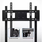 Carrello TV rotante per schermi da 32-65 pollici, supporto TV mobile regolabile con ruote, casa ufficio, nero