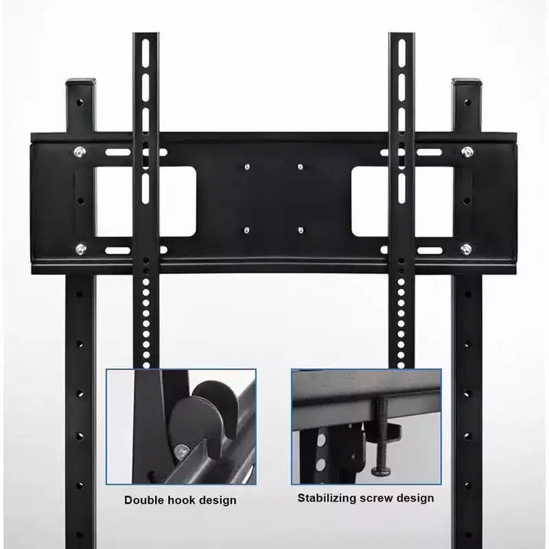 Carrello TV rotante per schermi da 32-65 pollici, supporto TV mobile regolabile con ruote, casa ufficio, nero