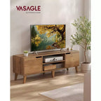 Mobile TV per Televisori da 65 Pollici, Centro di Intrattenimento con Ripiano Regolabile, Tavolino Consolle Media Lungo 147 cm, per Soggiorno, Camera da Letto