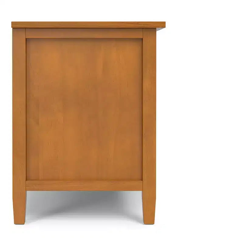 Mobile TV basso di design moderno in legno massello color noce, 183 cm, per TV fino a 80 pollici