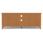 Mobile TV basso di design moderno in legno massello color noce, 183 cm, per TV fino a 80 pollici