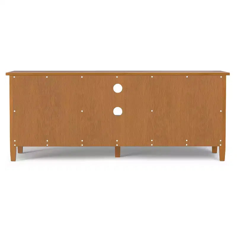 Mobile TV basso di design moderno in legno massello color noce, 183 cm, per TV fino a 80 pollici