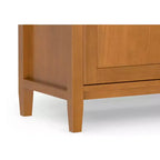 Mobile TV basso di design moderno in legno massello color noce, 183 cm, per TV fino a 80 pollici
