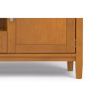 Mobile TV basso di design moderno in legno massello color noce, 183 cm, per TV fino a 80 pollici