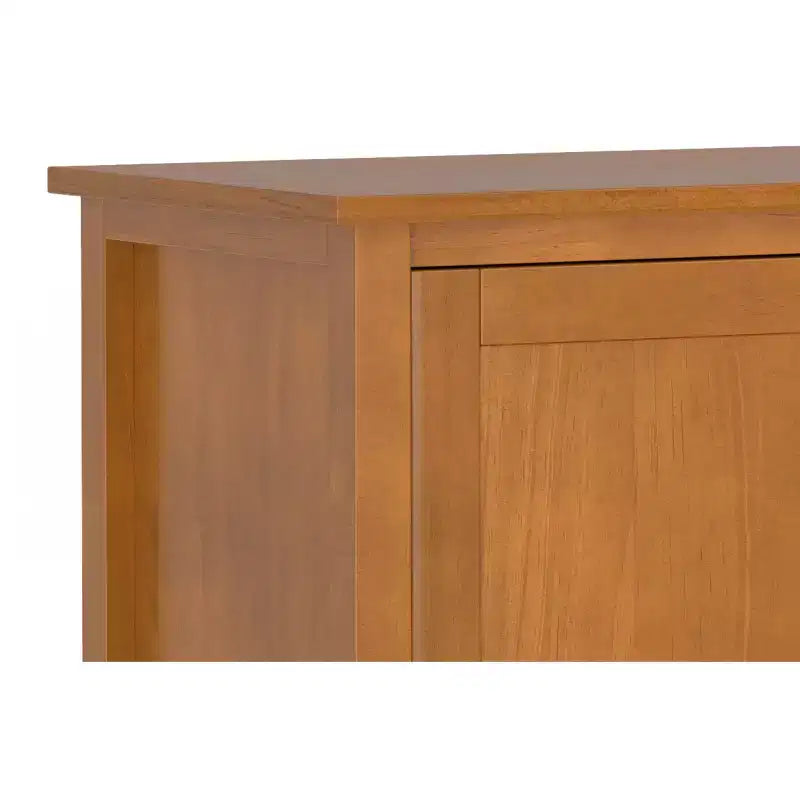 Mobile TV basso di design moderno in legno massello color noce, 183 cm, per TV fino a 80 pollici