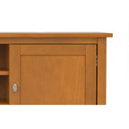 Mobile TV basso di design moderno in legno massello color noce, 183 cm, per TV fino a 80 pollici