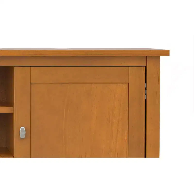Mobile TV basso di design moderno in legno massello color noce, 183 cm, per TV fino a 80 pollici