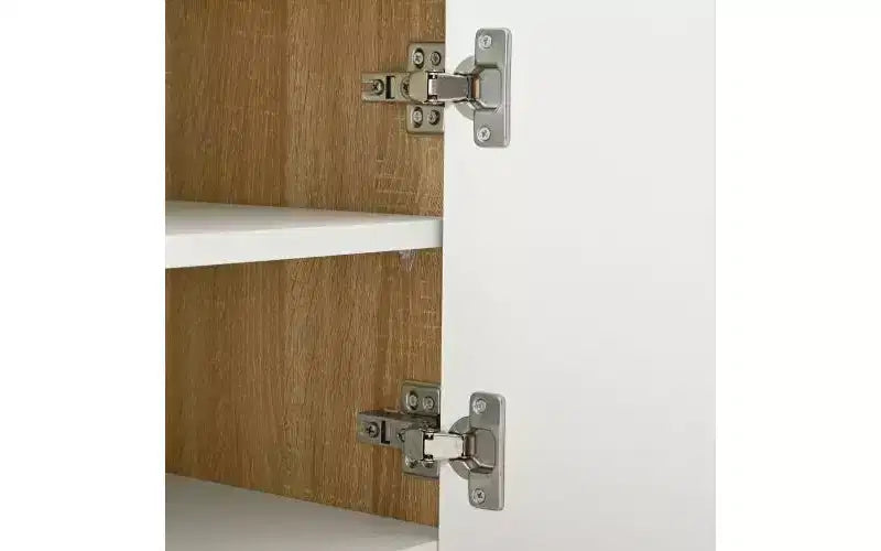 Mobile TV da 74 pollici con gambe scanalate in legno dorato, adatto a TV fino a 80 pollici, con armadietto contenitore, ideale per soggiorni, bianco