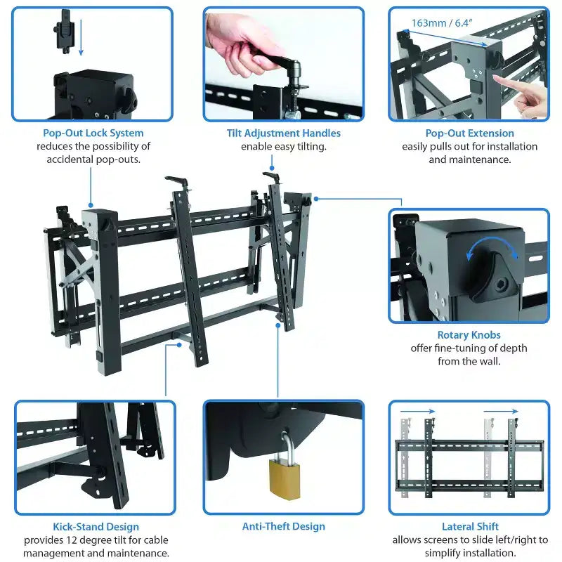 VIDWALLMNT Supporto per video wall per display da 45-70 pollici