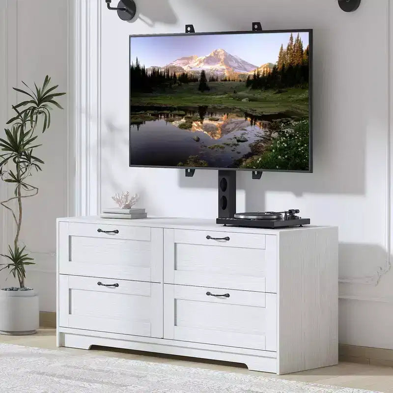 Mobile TV con supporto e 4 cassetti per soggiorno, camera da letto, per TV da 32/45/55/65/75/80 pollici