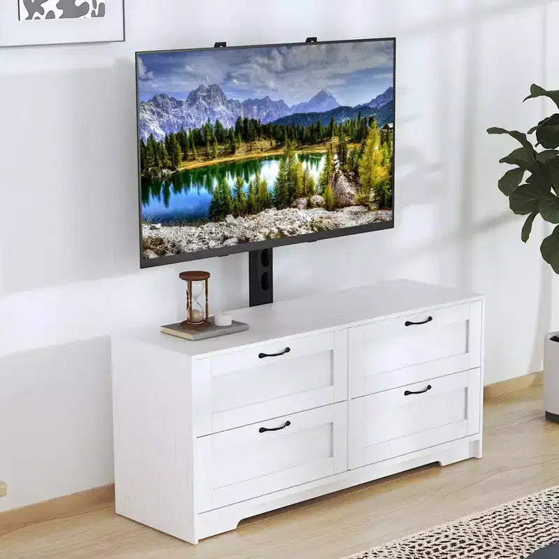 Mobile TV con supporto e 4 cassetti per soggiorno, camera da letto, per TV da 32/45/55/65/75/80 pollici