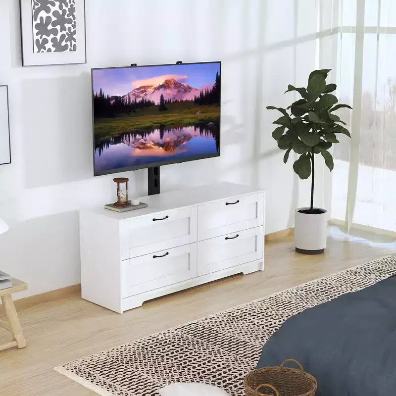 Mobile TV con supporto e 4 cassetti per soggiorno, camera da letto, per TV da 32/45/55/65/75/80 pollici
