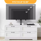Mobile porta TV con supporto e 4 cassetti per TV da 32/45/55/65/75/80 pollici, mobile TV per camera da letto, soggiorno, mobile multimediale in legno