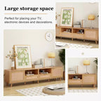 Mobile TV in Stile Modern Farmhouse con Design in Rattan e 2 Cassetti