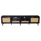 Mobile TV in Stile Modern Farmhouse con Design in Rattan e 2 Cassetti