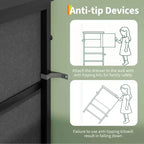 Mobile TV, Cassettiera in Tessuto a 8 Cassetti con Piano in Legno, Centro di Intrattenimento, Mobile TV Console Moderno per Camera da Letto Soggiorno