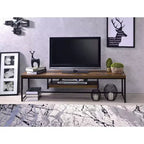Mobile TV per televisori fino a 47", finitura rovere anticato/metallo nero