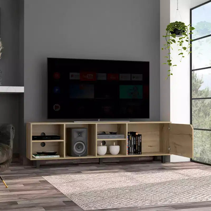 Mobile TV Stand con Ripiani Aperti per TV fino a 70", Design Moderno