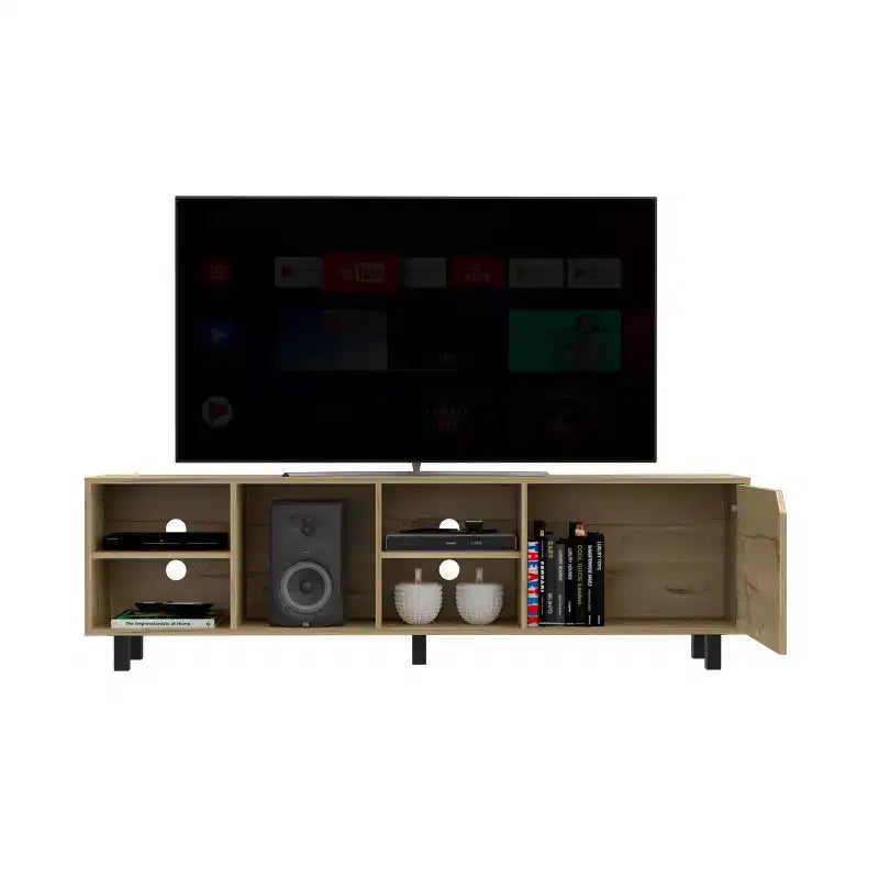 Mobile TV Stand con Ripiani Aperti per TV fino a 70", Design Moderno